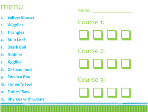 The kids had to fill out the full menu before being served.  The plate of Jello-O, spaghetti, pudding, and animal crackers with no utensils provided a lot of laughs.