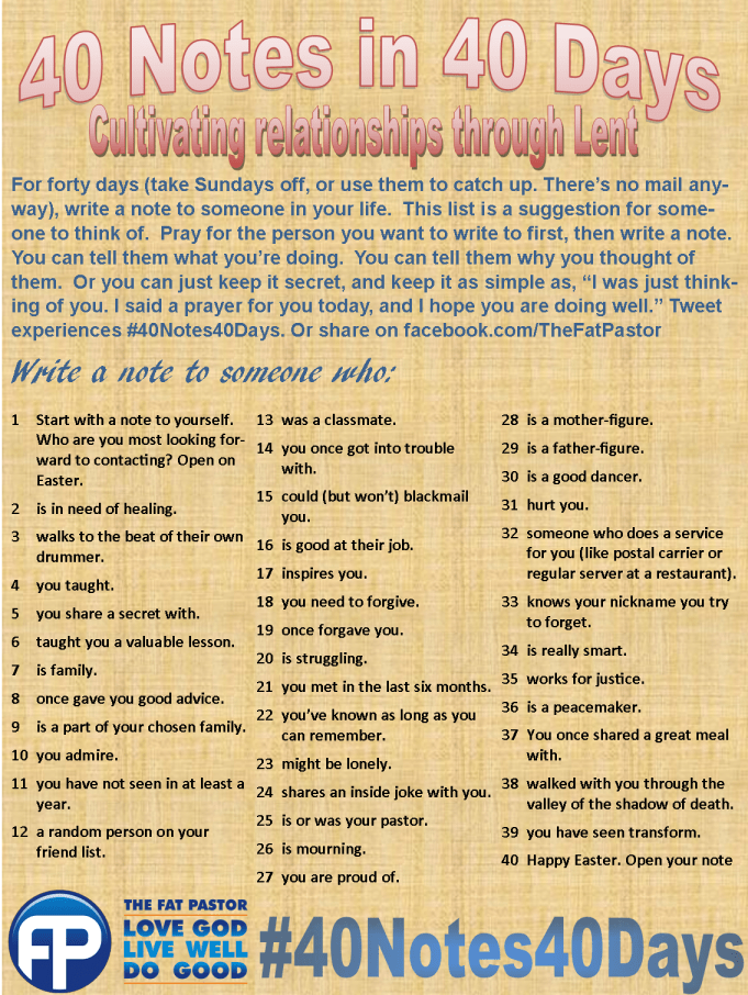 40 Notes in 40 Days, 2.0