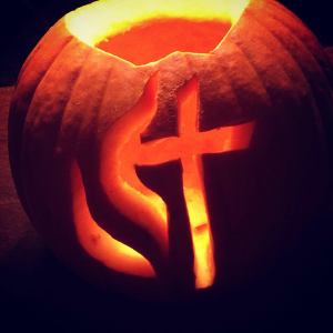 Secret Reason #6 - Strangely warmed pumpkins. I carved this bad boy by hand at youth group.